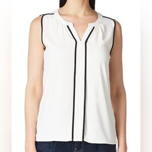 NWT Calvin Klein White Sleeveless Blouse